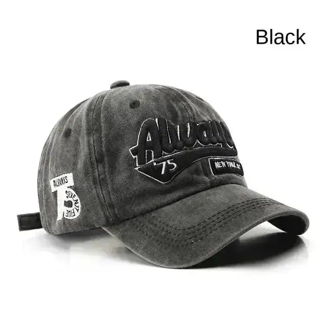 Cap Fashion Letter Embroidery Snapback - Crokbox75 - Black