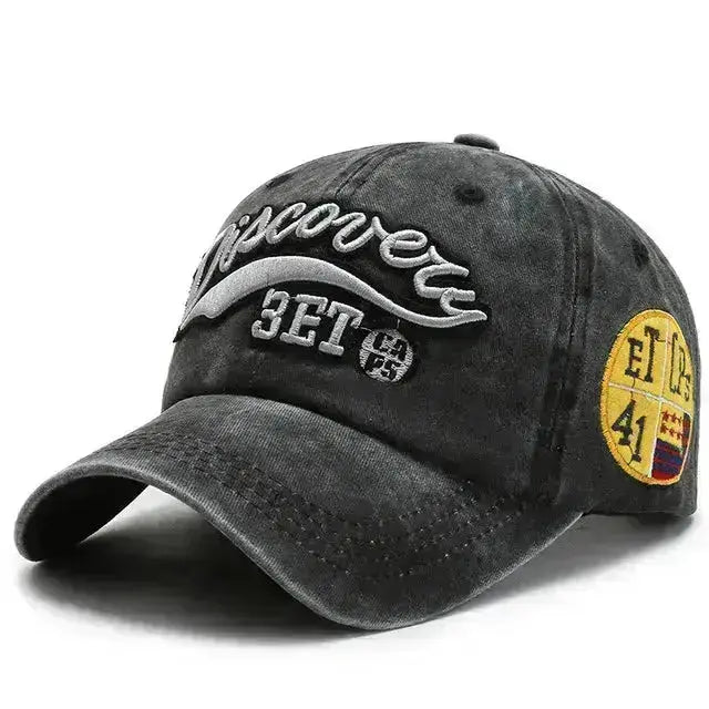 Cap Fashion Letter Embroidery Snapback - Crokbox3ET - Black