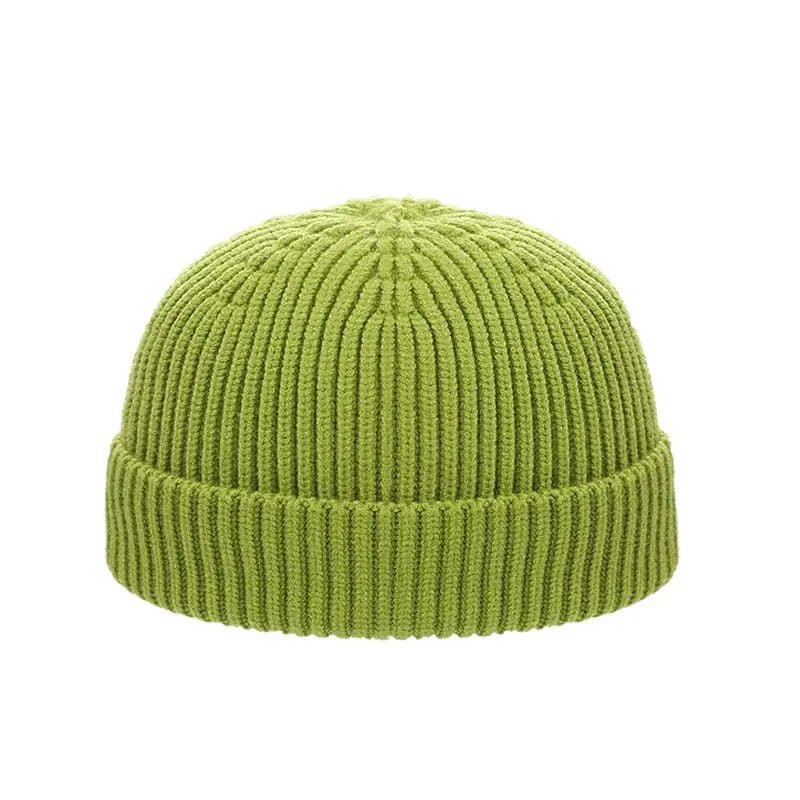 Knitted Round Top Brimless Cold Hat - CrokboxLight coffee color53 - 59cm